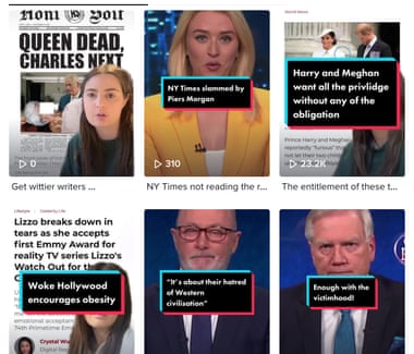 Screenshots of Sky News TikToks