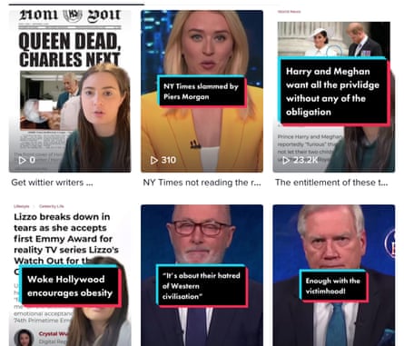Screenshots of Sky News TikToks