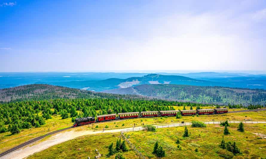 A steam train on Brocken mountain.