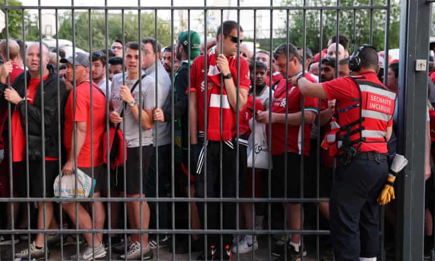 Liverpool fans outside the Stade de France.