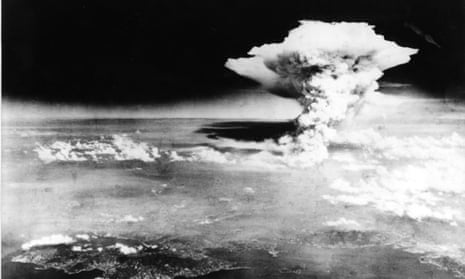 The mushroom cloud from the atomic bomb dropped over the city of Hiroshima in August 1945.