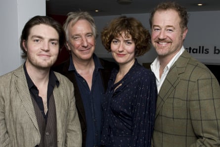 ‘His care was a turning point for me’ … Tom Burke, Alan Rickman, Anna Chancellor and Owen Teale at the press night for Creditors, 2008.