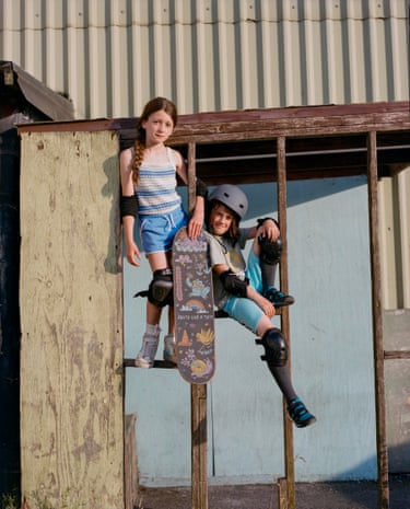 Molly and Amber (from the series Skate Like a Lass), 2024Taken from Skate Like a Lass, a project to document inclusive grassroots skateboarding communities in the north of England, this portrait shows nine-year-olds Molly and Amber at a girls’ skate night in Blackpool. Klottrup’s portraiture presents these skate parks as spaces of belonging, self-expression and connection
