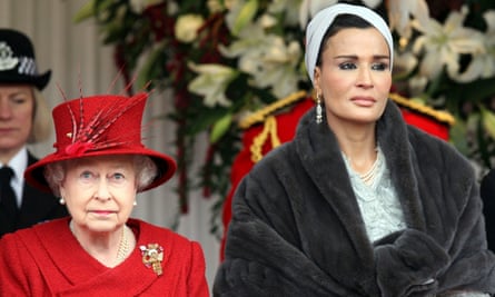 Sheikha Mozah with Queen Elizabeth.