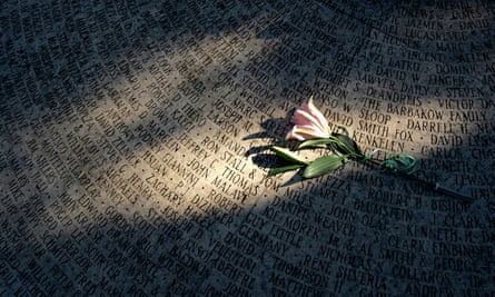 A lone rose sits at the World Aids Day Ceremony at the National Aids Memorial Grove in Golden Gate park on 1 December 2004.