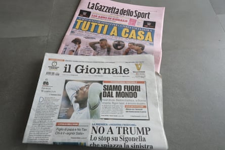 Copies of La Gazzetta dello Sport and Il Giornale