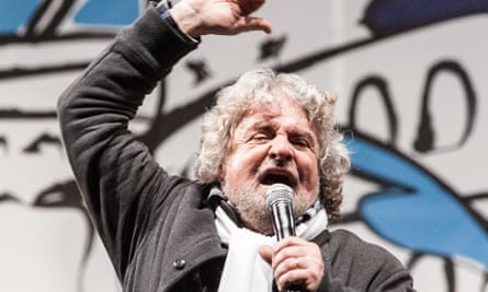 Beppe Grillo at a political rally in 2013