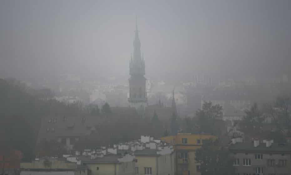 Household stoves burning coal are responsible for an estimated 88% of the Poland’s non-industrial air pollution – and almost half of particulate matter pollution in Krakow, pictured here.
