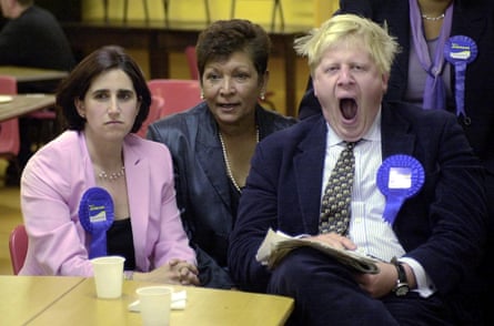 Johnson Boris Johnson yawns in the early hours after winning the Henley seat for the Conservatives in 2001.