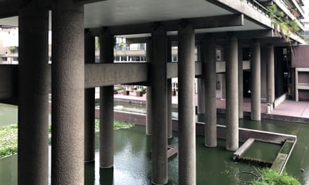Barbican Centre pedway. Pedways, elevated walkways in the City of London
