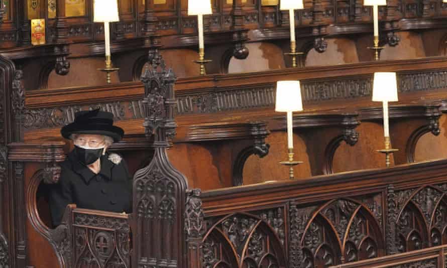 The Queen takes her seat for Prince Philip’s funeral service
