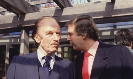 Donald Trump (right) with his father, real estate developer Fred Trump, 1980s.