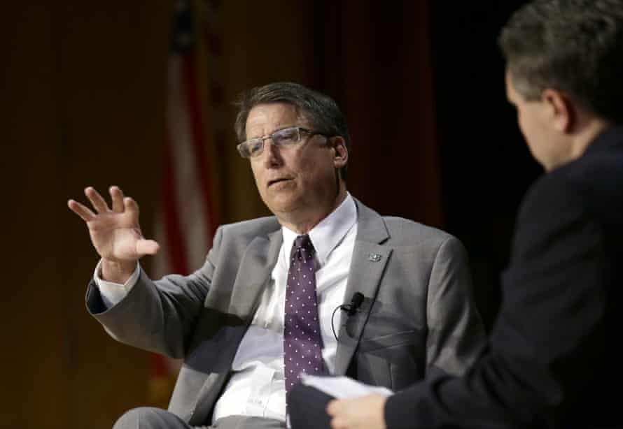 Governor Pat McCrory make remarks about HB2 while speaking during a government affairs conference in Raleigh.