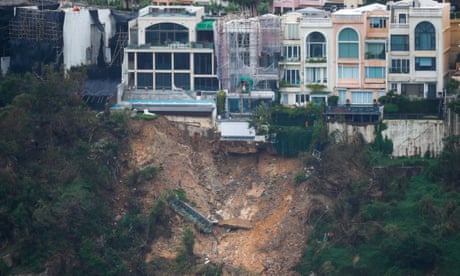 Hong Kong’s multimillion dollar cliffside mansions on brink of collapse after record rains
