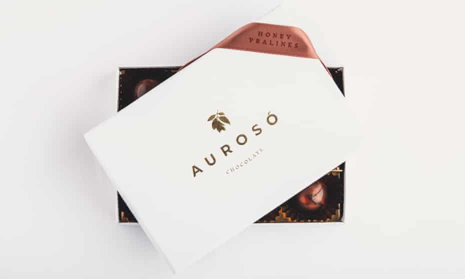 ‘Super-high cocoa content, super low in sugar. Honey Praline bonbons from Aurosó.