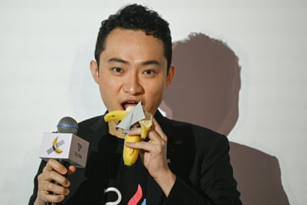 a man eats an expensive banana