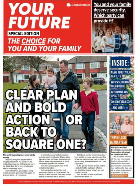 The Choice for You and Your Family, and pictures of families and an elderly couple