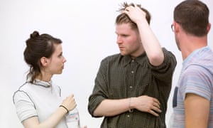 Na’ama Zisser (left) in rehearsal for Mamzer Bastard