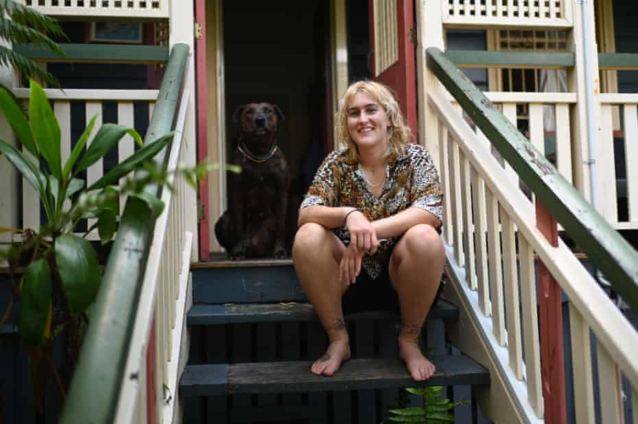 Psychotherapist River Streader is photographed at their home in Kangaroo Point