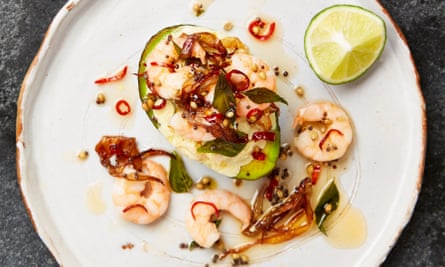 Yotam Ottolenghi’s avocado with curried prawns and lime