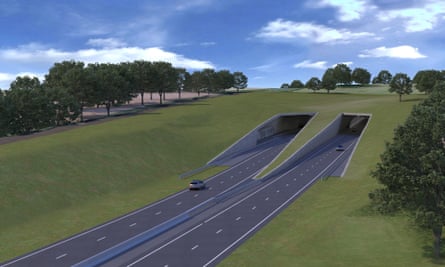 A graphic of the proposed tunnel entrance planned by Highways England.