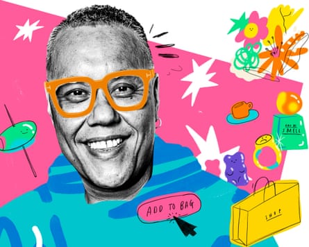 Gok Wan in a snazzy, colourful illustration-style composite