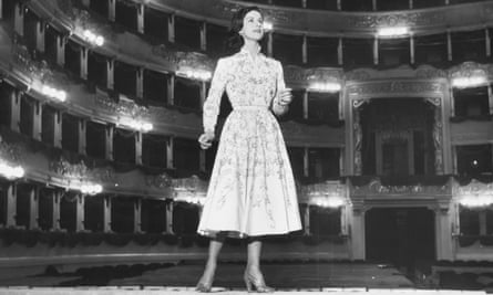 Violetta Elvin inspecting the stage at La Scala, Milan, in 1952.