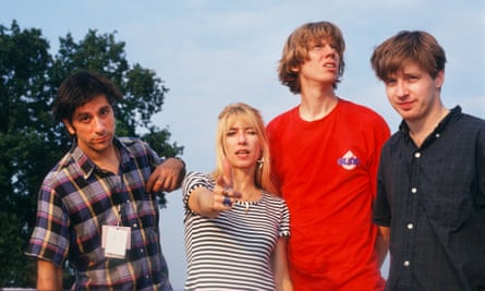 Rewriting history … Kim Gordon, with (from left) Lee Ranaldo, Thurston Moore and Steve Shelley of Sonic Youth.