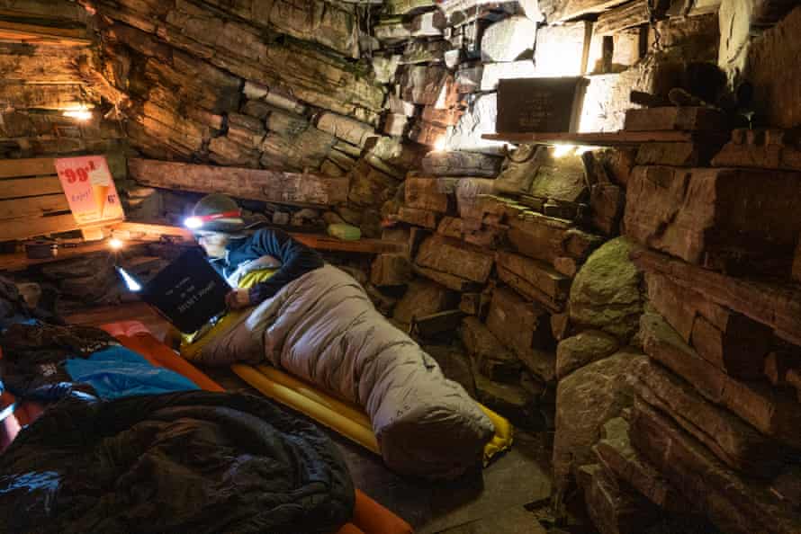 Getting comfortable inside the Secret Howff