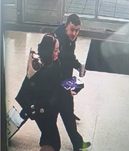 CCTV screengrab of Faith Marley meeting a man at Buchanan bus station shortly after 11.20am on Wednesday.