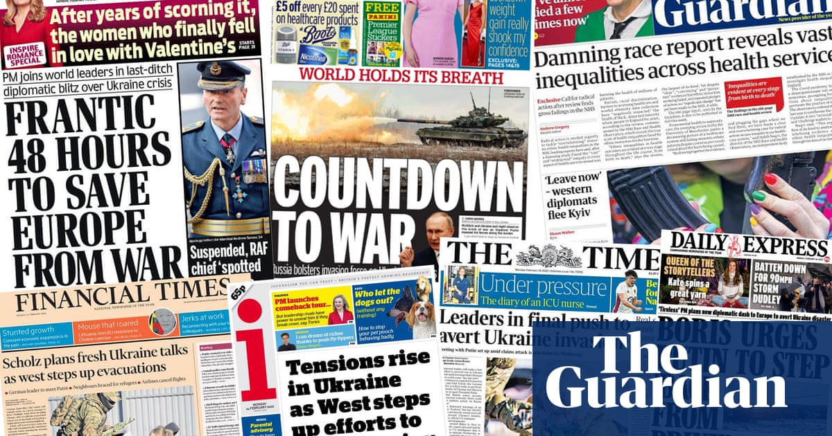 ‘Countdown to war’: how the papers covered fears of an imminent Ukraine invasion