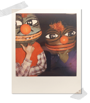 Two Pepe the Frog enthusiasts. They said they were unaware of its alt-right association.