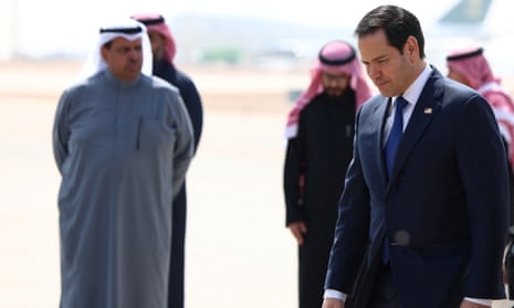 US state secretary Marco Rubio arrives at King Khalid International Airport, in Riyadh, Saudi Arabia.