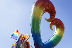 A rainbow balloon