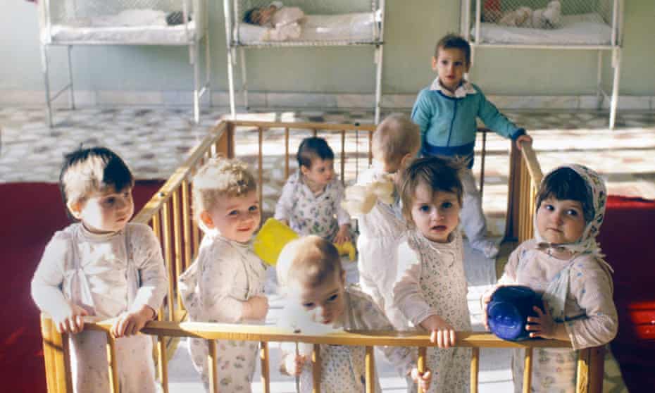 Children at an orphanage in Bucharest