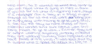 ‘I see all the stay at home orders of non-essential workers and can’t believe we are still being made to work,’ the inmate said.