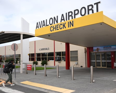 Signage at an entrance to Avalon airport in Victoria, Australia
