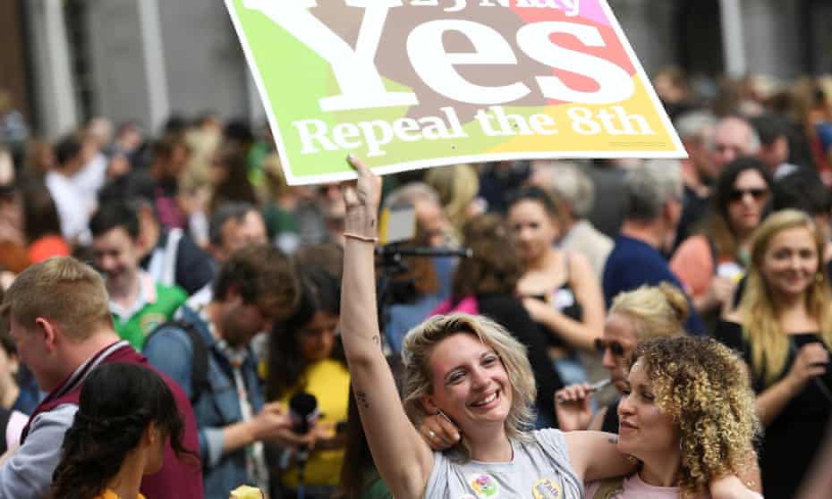 Women celebrate the result of the referendum on liberalising Ireland’s abortion law in Dublin in May 2018