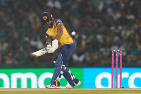 Pathum Nissanka hits a six