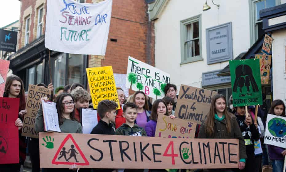 Youth climate strike in Hay-On-Wye