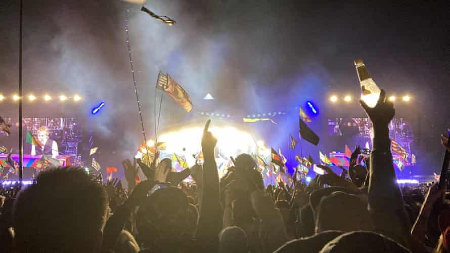Saturday at Glastonbury: Paul McCartney headlines the Pyramid stage – live! | Glastonbury 2022 1 View of Pyramid stage during Paul McCartney’s set