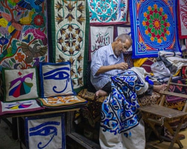 Old Cairo, Egypt ‘This photo is from the famous “Street of the Tentmakers” in historic Cairo, one of the few places where the ancient art of appliqué (khayamiya) still survives. I found this craftsman, a patriarch of his trade, working in the same spot he has for decades. His focused concentration and weathered hands tell the story of a lifetime dedicated to preserving a cultural heritage.’