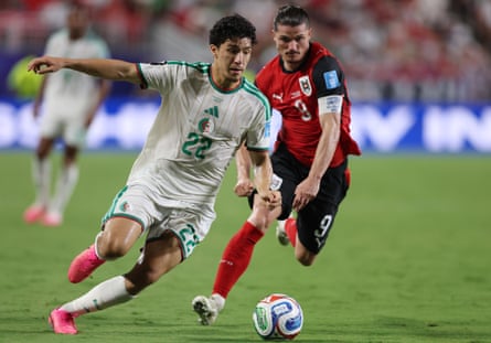 Algeria’s Ibrahim Maza in action against Switzerland