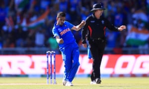 India’s Yuzvendra Chahal celebrates taking the wicket of West Indies’ Jason Holder, caught by Kedar Jadhav.