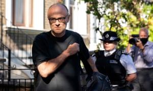 Dominic Cummings departs his home in London