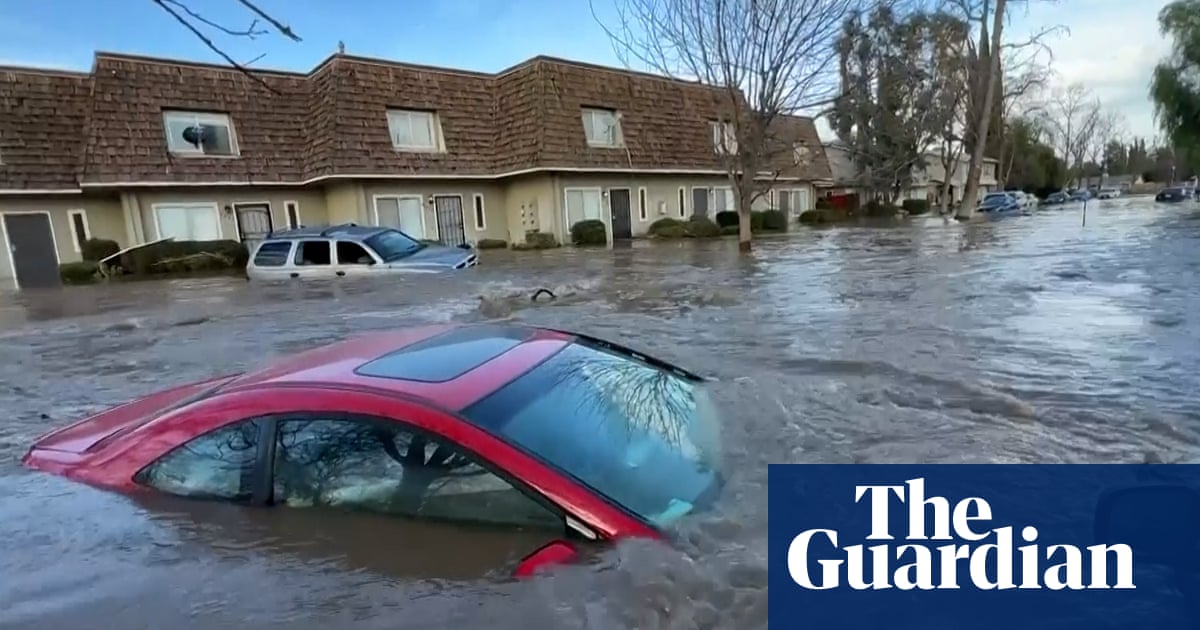 Streets submerged by floods in Central California video