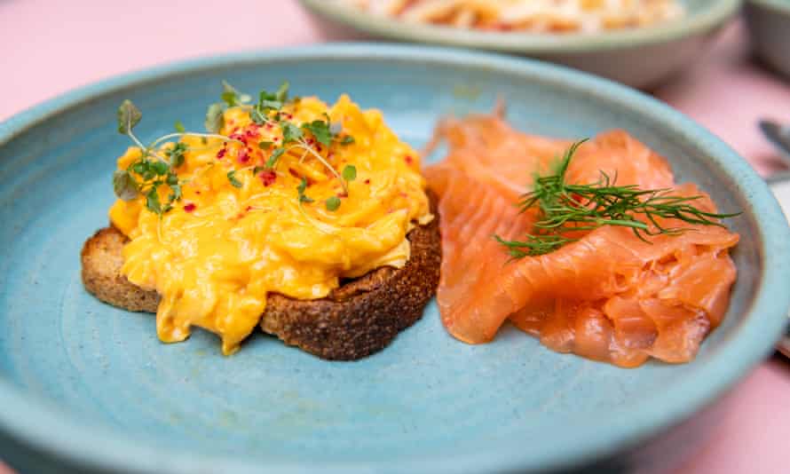 Smoked salmon and scrambled eggs