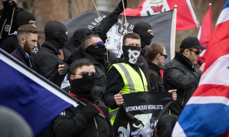 Neo-Nazis from across Europe on the National Action White Man March in Newcastle, in 2015