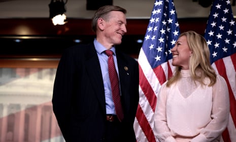 Paul Gosar and Marjorie Taylor Greene at the US Capitol in December 2021. 
