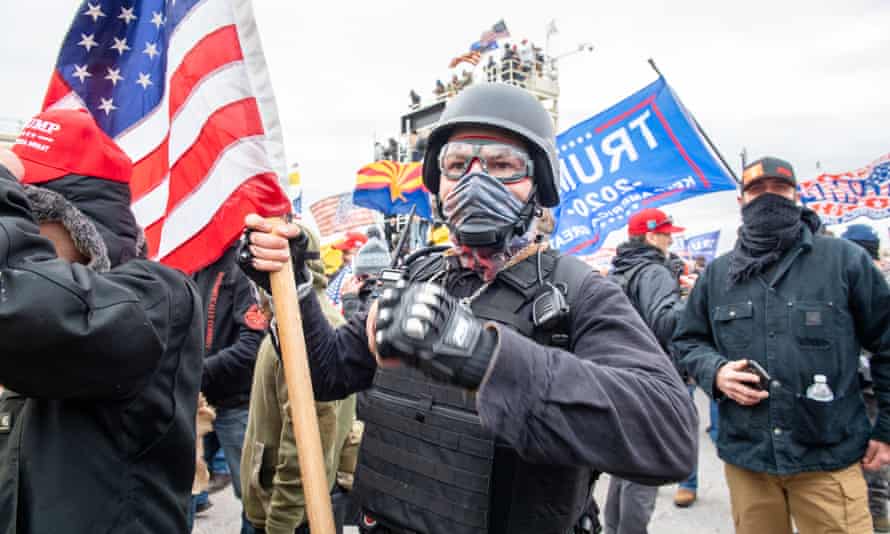 Trump supporters prepare to invade the Capitol as part of the ‘Stop The Steal’ rally on 6 January.